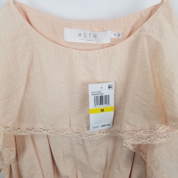 ASTR Pink Kennedy Cold Shoulder Lace Up Top - Picture 4 of 5